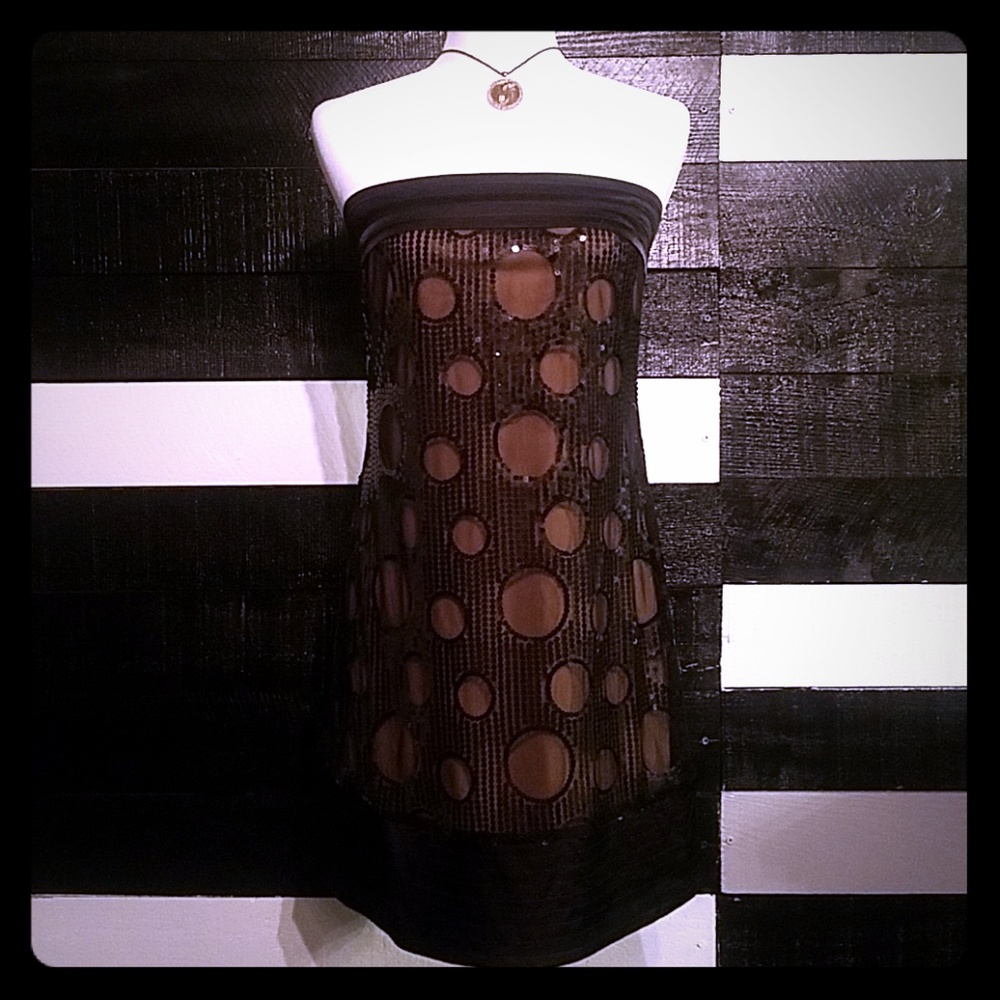 XOXO Strapless Sequined Dress
